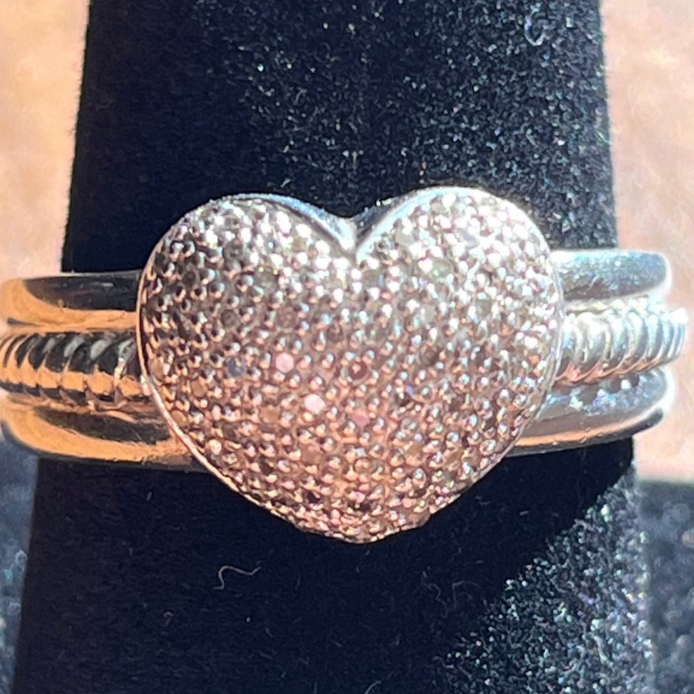 Lenox Heart Silver 925 /Crystal Ring. Holiday!